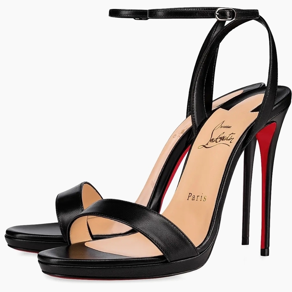 Christian Louboutin Loubi Queen - 120 mm  Black Strappy sandals